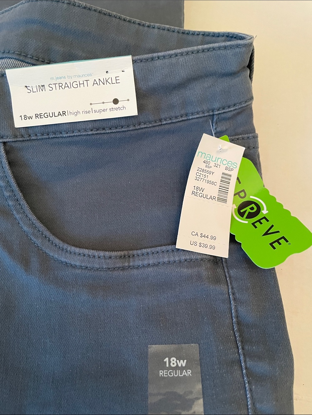 Maurices Slim Straight Ankle Jeans in Slate Blue